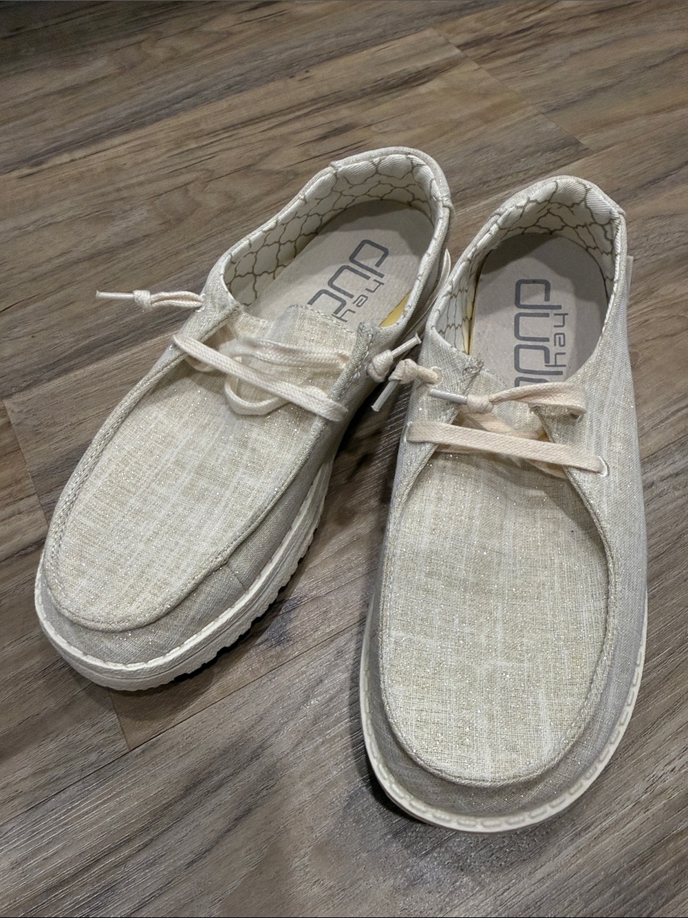 Hey Dude Wally Lite Linen Slip-On Loafers - Cream